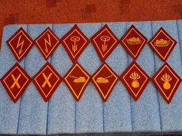 6 paar Artillerie Kragenspiegel,  links und rechts