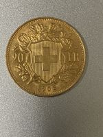 Seltene Goldmuenze 20 Franken Helvetia 1908