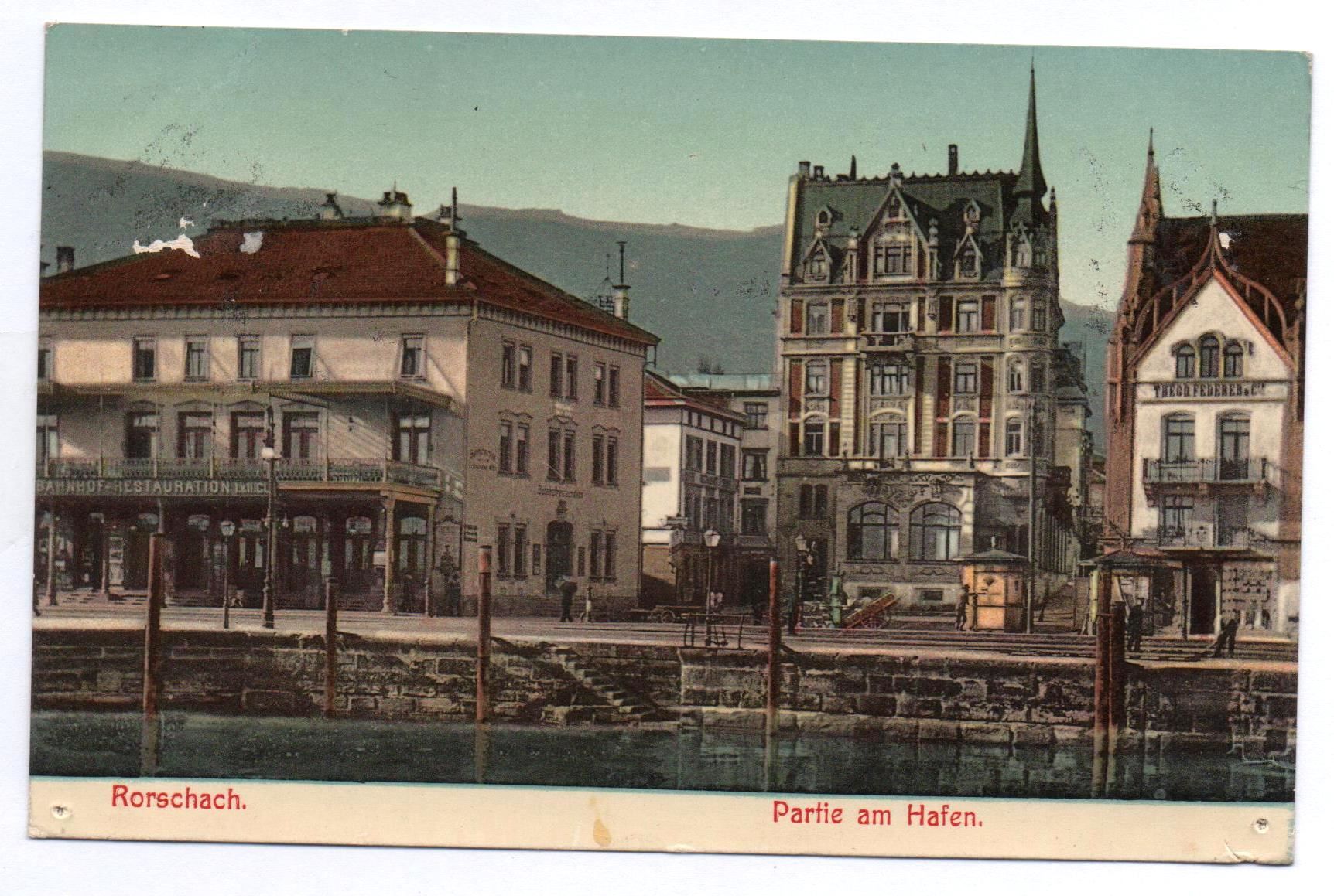 Cartoline postali: RORSCHACH Partie am Hafen – Usato da Jona venduto da philajona