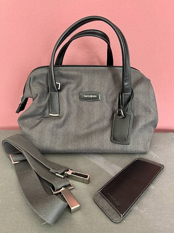 Samsonite Borse: Samsonite Bowlingbag Handtasche Stoff anthrazit-grau – Usato da Muttenz venduto da einfach-schoen