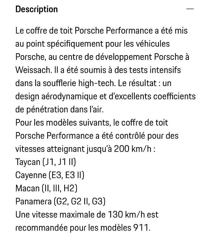 Altro per Ufficio & Commercio: Coffre de toit Porsche Performance à louer – Usato da Fribourg venduto da pas_bls2 4