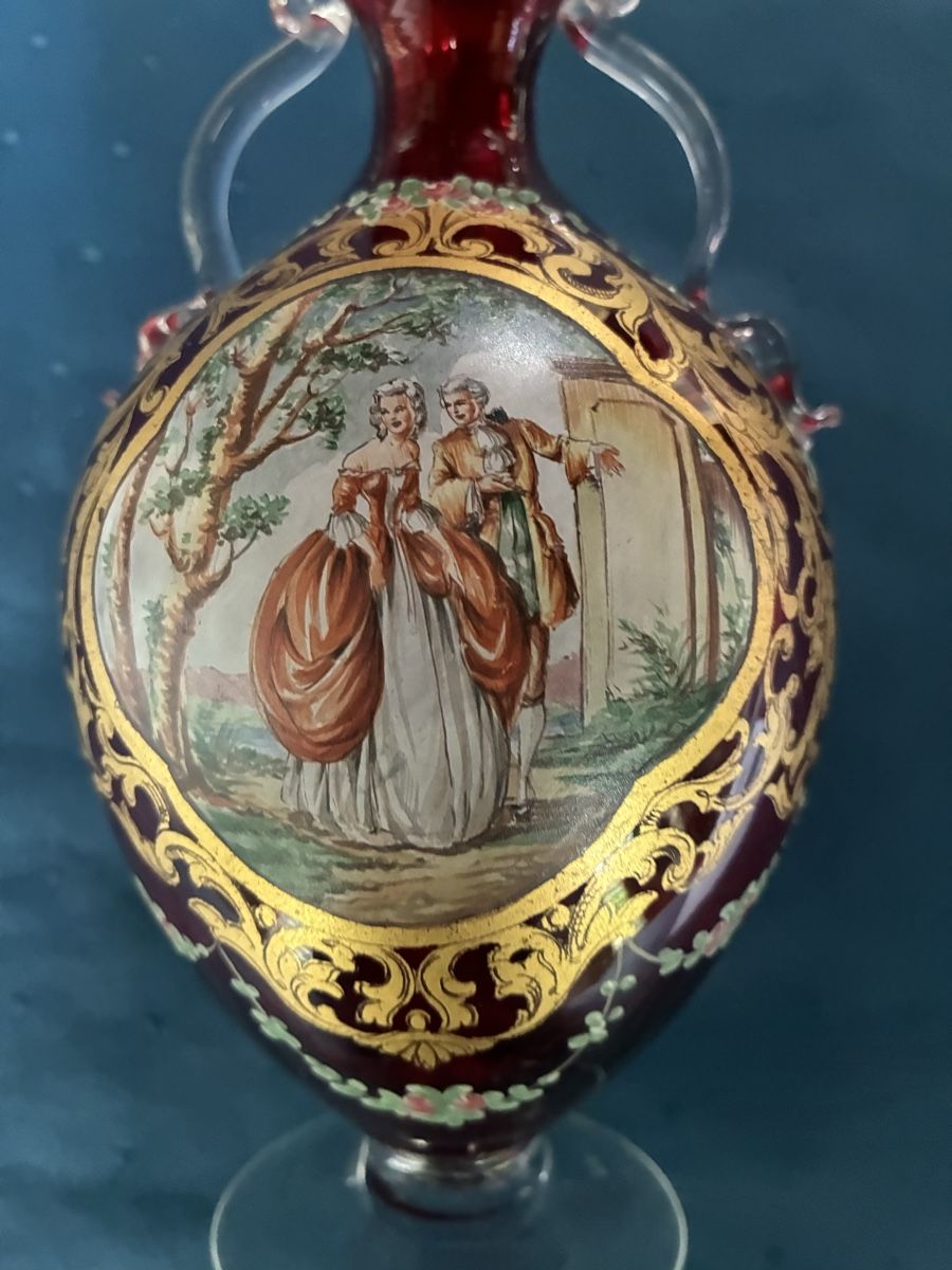 Murano Vasen & Gefässe: Antike, rubinrote Glasvase Murano – Gebraucht aus Dornach von Rosengarten 6
