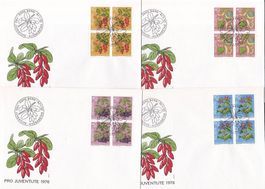 1976_J257-260_PRO JUVENTUTE_HEILPFLANZEN DES WALDES_Vb FDC !