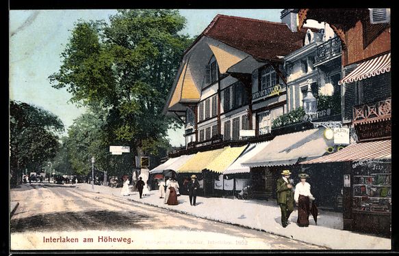 Cartes postales: AK Interlaken, Geschäfte am Höheweg – D'occasion à Berlin par bartko-reher