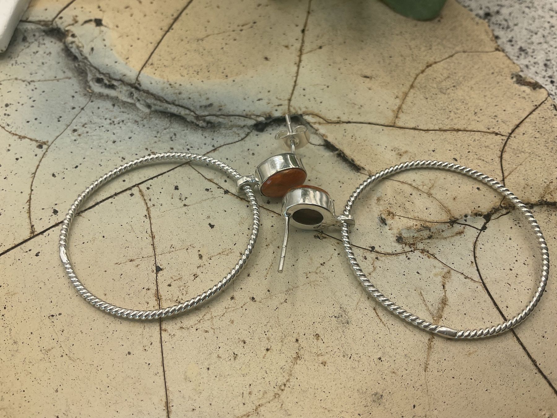 Orecchini pendenti & Orecchini a lobo: Ohrstecker Sterlingsilber mit Schaumkoralle – Nuovo (secondo la descrizione) da Luzern venduto da S.Kern01 3