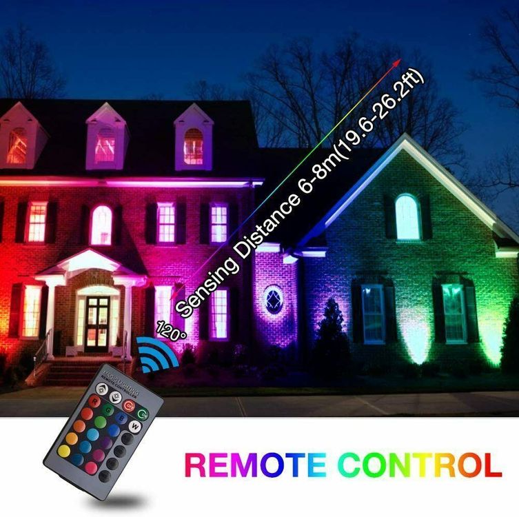 LED RGB FlutlichtScheinwerfer 50 Watt, inkl. Fernbedienung Kaufen
