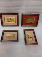 4x Miniatures - Handmade - 22 Kt. gold leaf