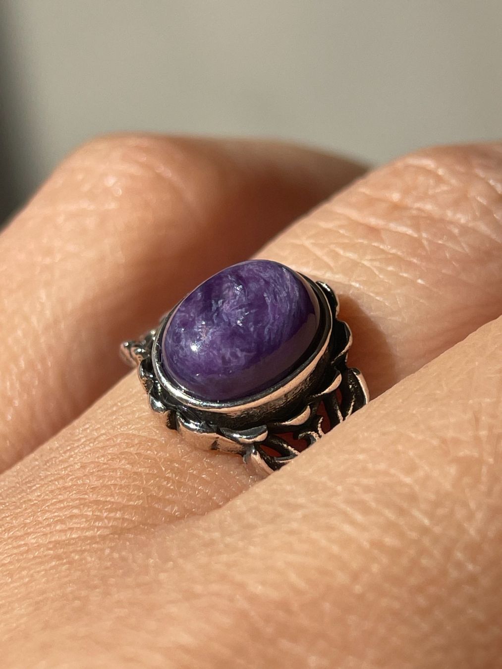 Anelli: Vintage-Ring mit Charoit Verstellbar – Nuovo e nell'imballaggio originale da Schiers venduto da sisikristall 5