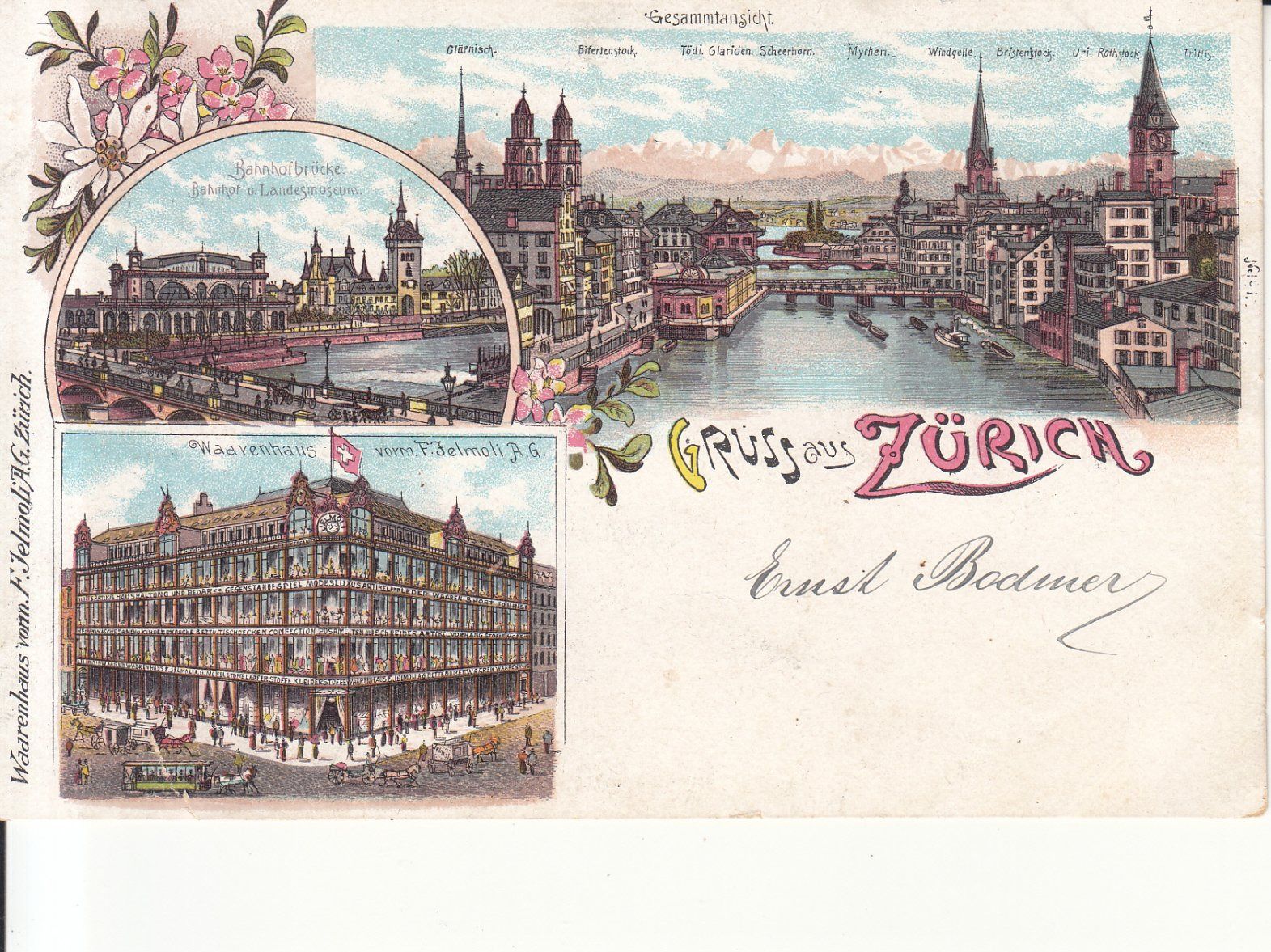 Cartoline postali: Zürich 1899 – Usato da Bürglen TG venduto da StampGraf
