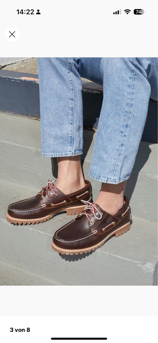 Timberland Scarpe da uomo: Timberland Authentics 3 Eye Classic - Bootsschuh - Braun – Nuovo (secondo la descrizione) da Zürich venduto da Noki__ 6