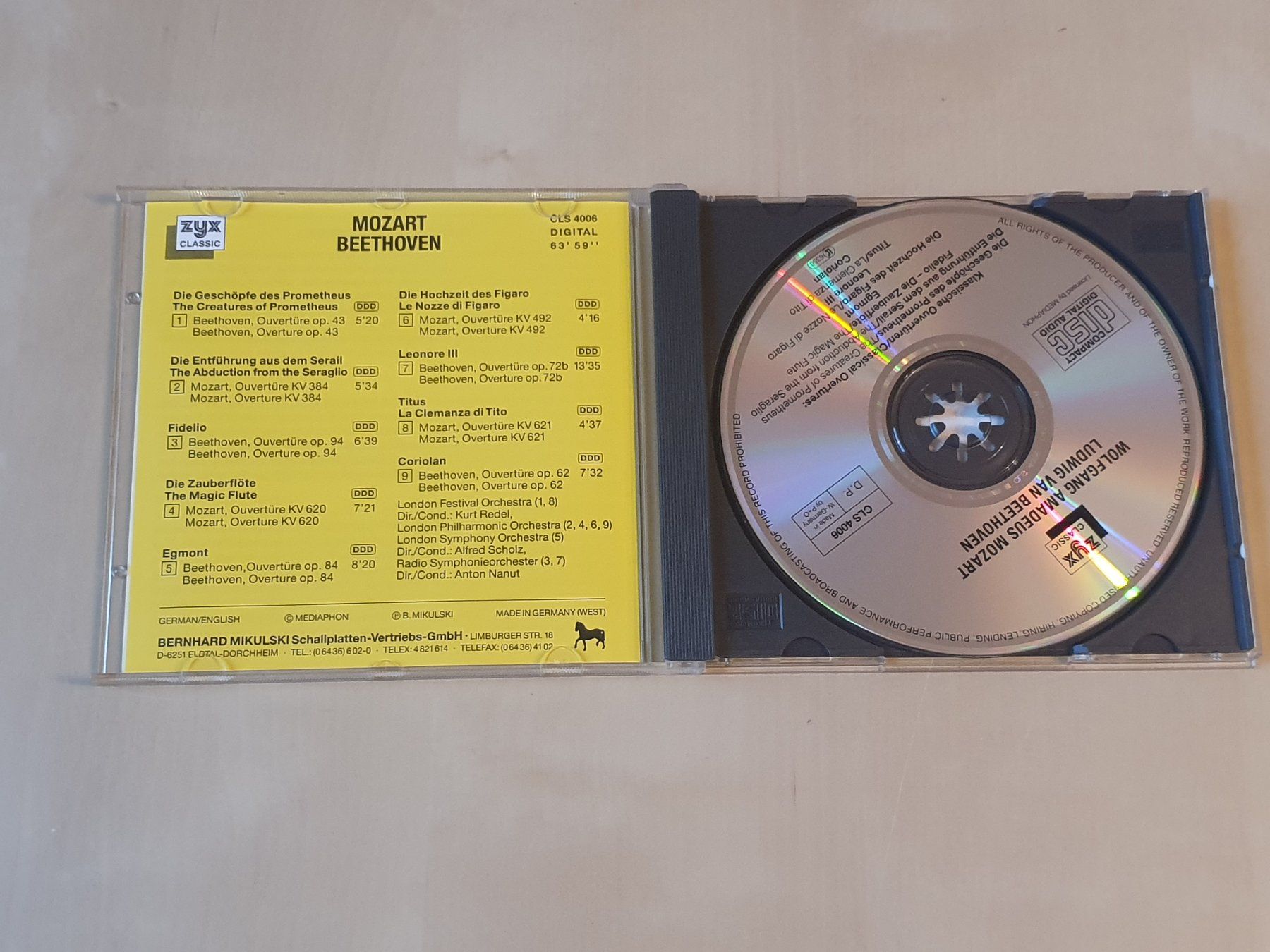 CD: Mozart / Beethoven Ouvertüren – Usato da Stansstad venduto da collectorsshop 2