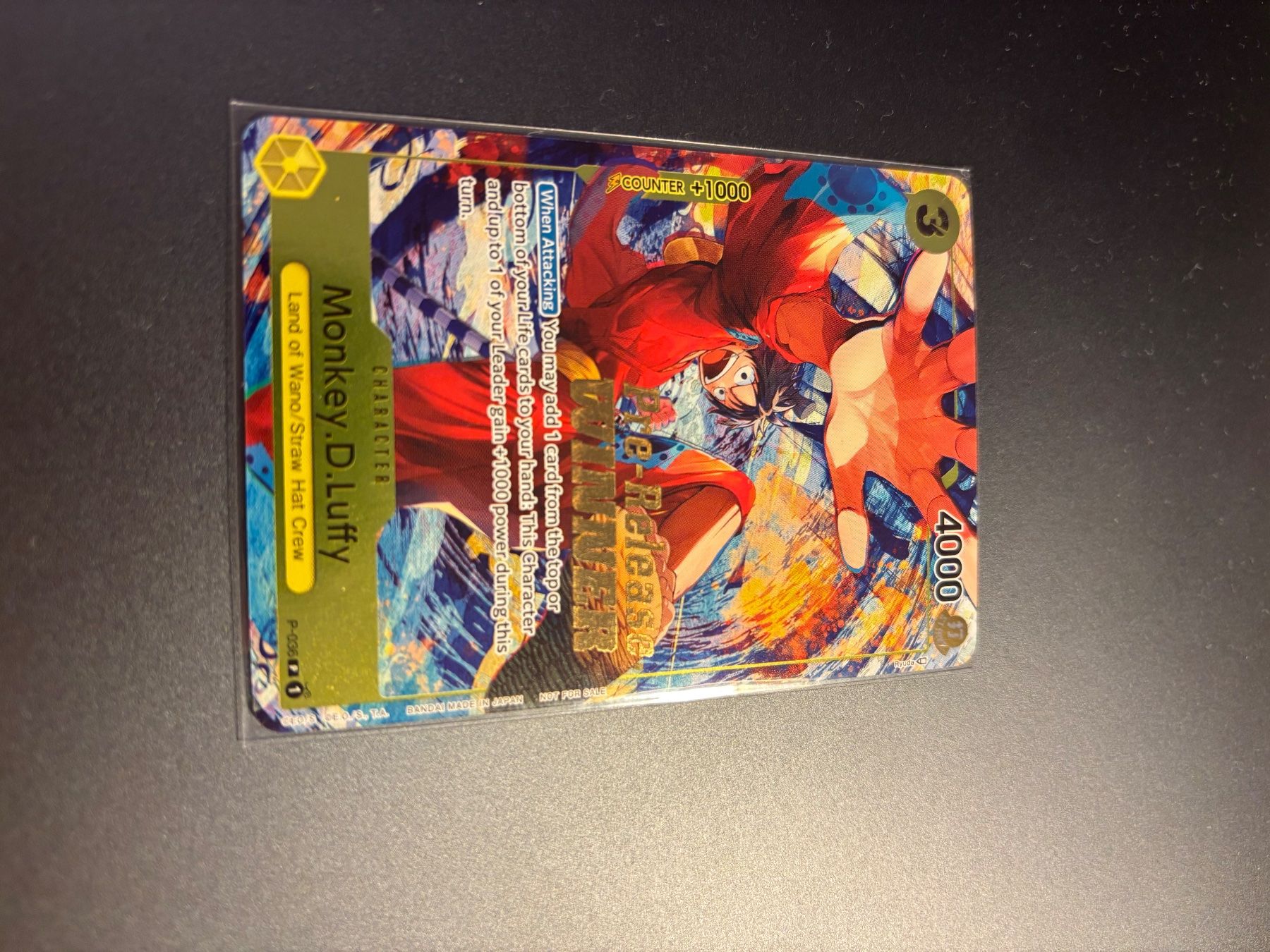 Bandai Carte collezionabili: Monkey D Luffy Promo Pre Release Winner Stamped - P-036 – Nuovo (secondo la descrizione) da Bellinzona venduto da TheCarden 6