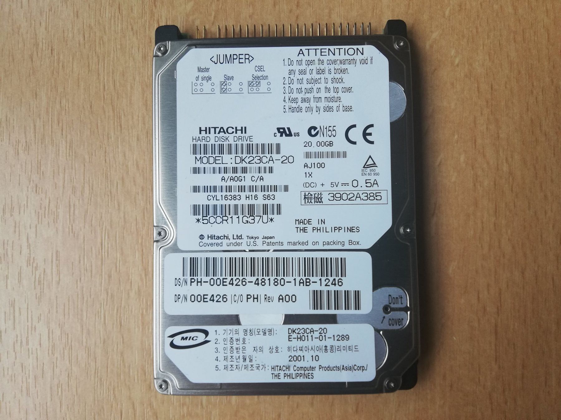 Hitachi Harddisks: 2.5" HDD IDE Hitachi DK23CA-20 20 GB – Gebraucht aus Worb von geo_zbd8