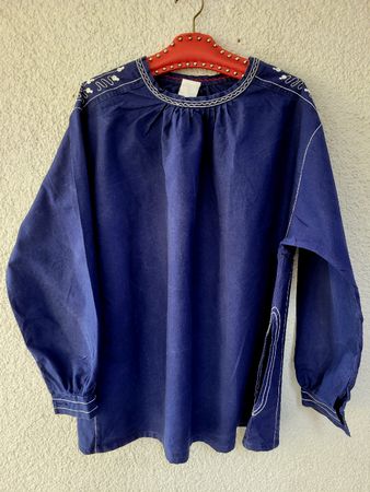 Vintage Blauhemd / Trachtenhemd Österreich & Schweiz 48/50