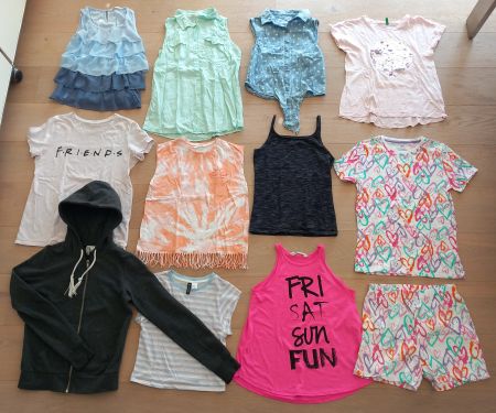 Kleiderset 12 Teile Sommer Gr. 158 / 164 Mädchen T-Shirt (2)