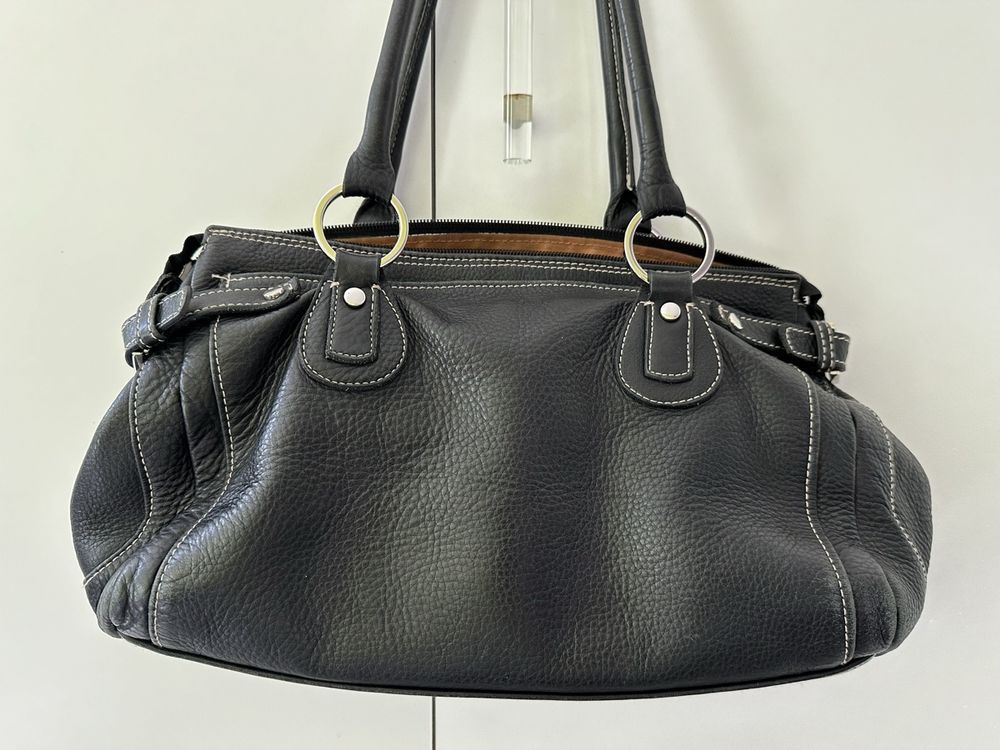 Sac De Voyage Ca' Del Bosco En Cuir Noir – Rare – Grand Modèle (65x25x25 Cm)