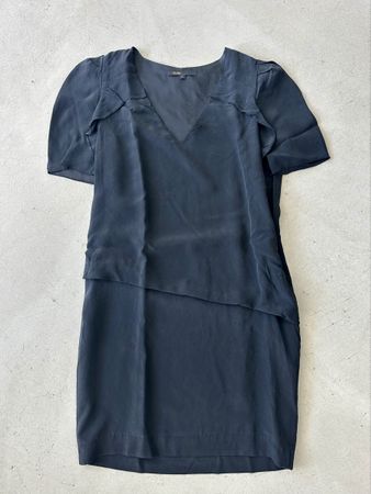 Maje Kleid Schwarz 100% Seide Grösse S (1)
