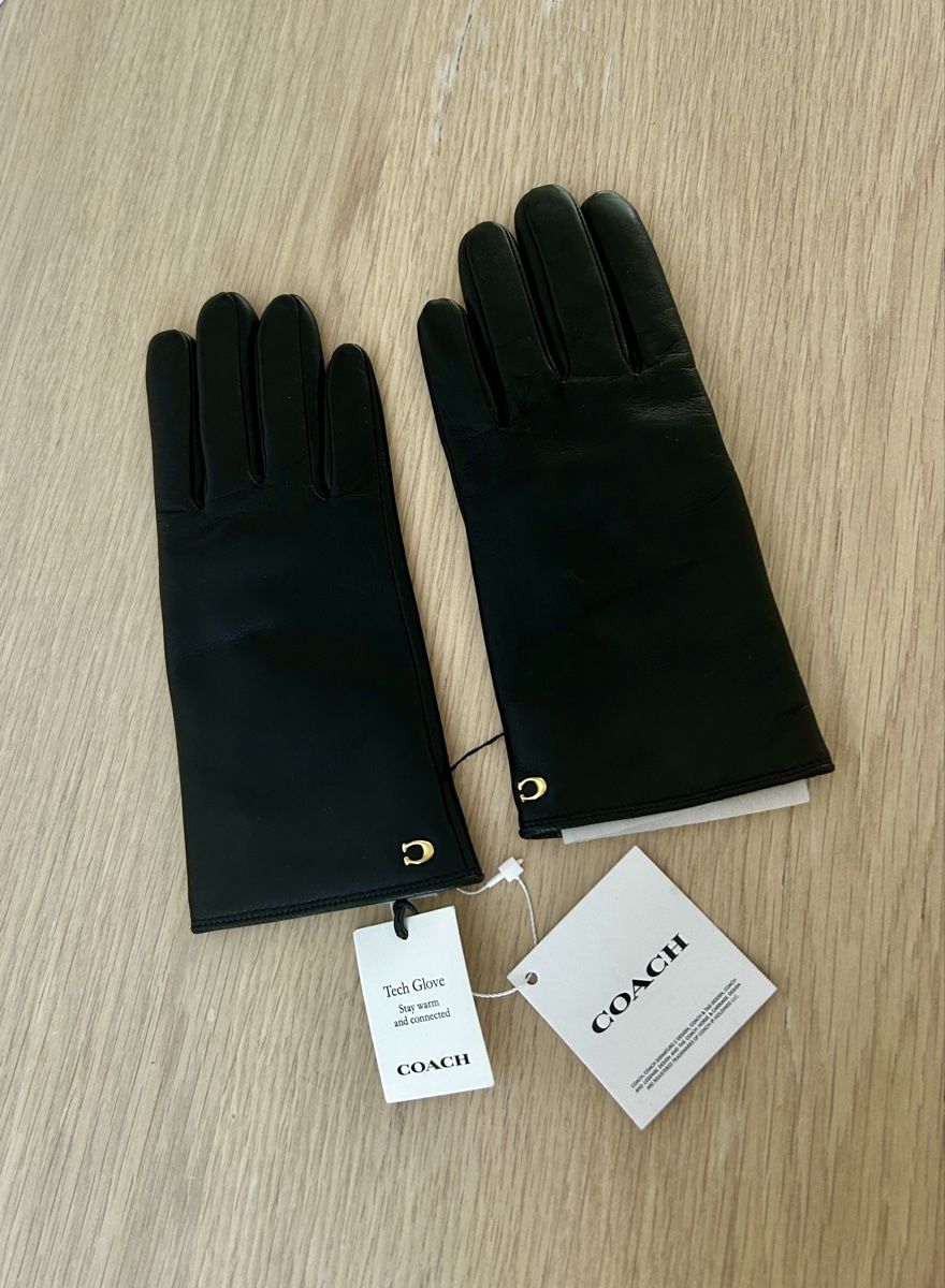 Coach Guanti & manicotti: Coach Leather Sculpted Tech Gloves - Size 7 – Nuovo (secondo la descrizione) da Basel venduto da bob_85by