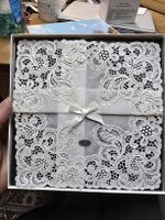 Zartes Spitzen-Tuch aus reinem Leinen 23.5 x 23.5cm (i2)
