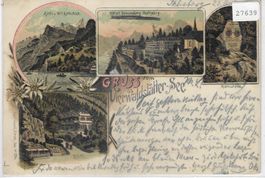 Gruss vom Vierwaldstättersee Litho 1898