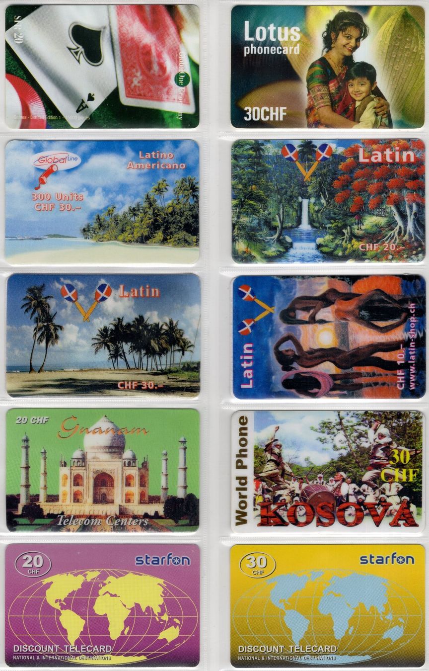 Cartes de téléphone: 10 diverse Schweizer Prepaid Telefonkarten – D'occasion à Eglisau par Chperfins