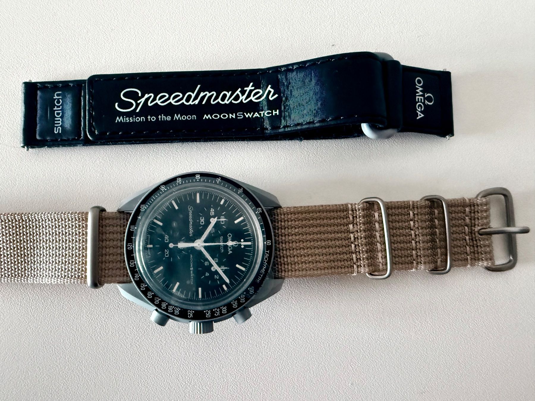 Swatch Uhren: Bracelet NATO Safari pour OMEGA x SWATCH Mission to the Moon – Neu (gemäss Beschreibung) aus Le Mont-sur-Lausanne von LycaGallery