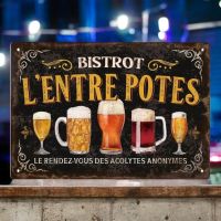Repro Blechschild Plaque métal Acolytes Anonymes apéro Bière