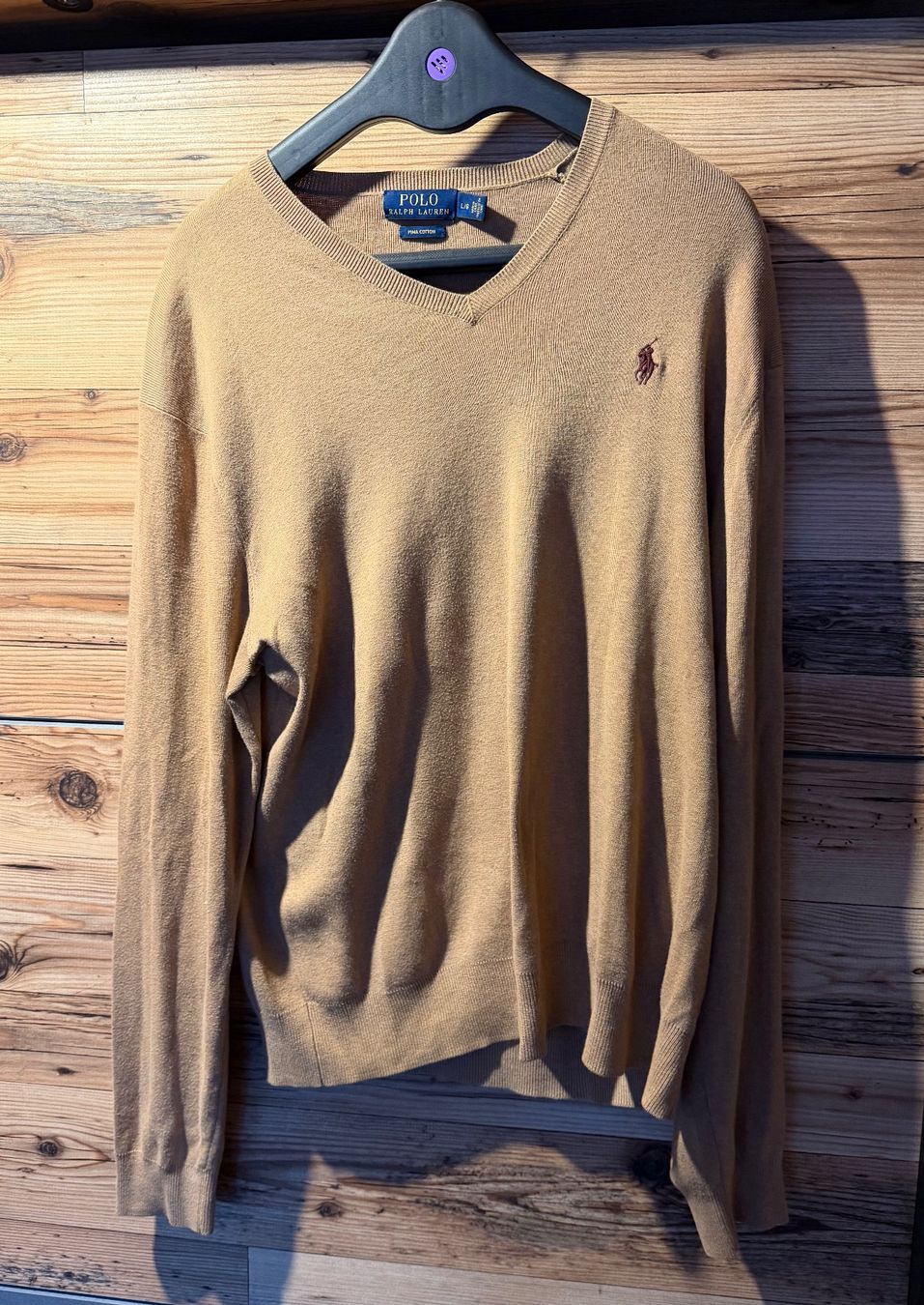 Ralph Lauren Maglioni & Felpe: Ralph Lauren Pullover, Sandbraun, Pima Baumwolle, Gr. L – Usato da bioggio venduto da lenny023
