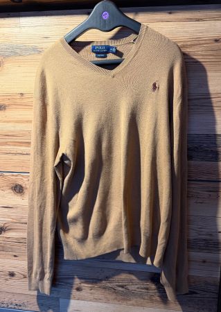 Ralph Lauren Pullover, Sandbraun, Pima Baumwolle, Gr. L