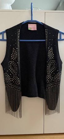 Meliertes Kaschmir-Gilet - Gr. 34