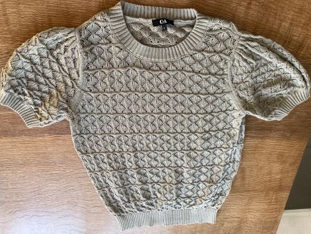 C&A T-SHIRT/Shirt GR.L olivgrün / Muster Strick-Shirt