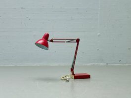 Lampada da tavolo vintage da architetto, rossa, anni '70
