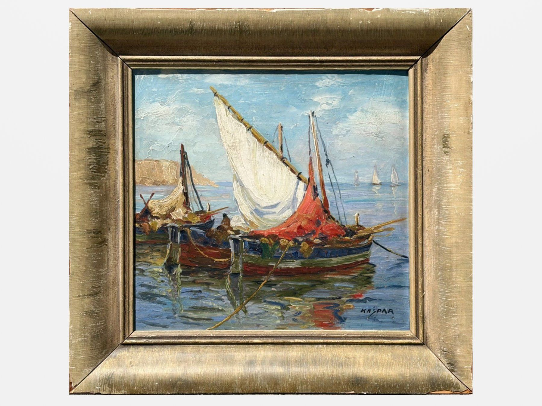 Tableaux: Ölgemälde Segelboote, signiert – D'occasion à Boll par NRie