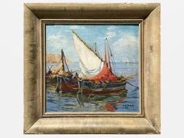 Ölgemälde Segelboote, signiert