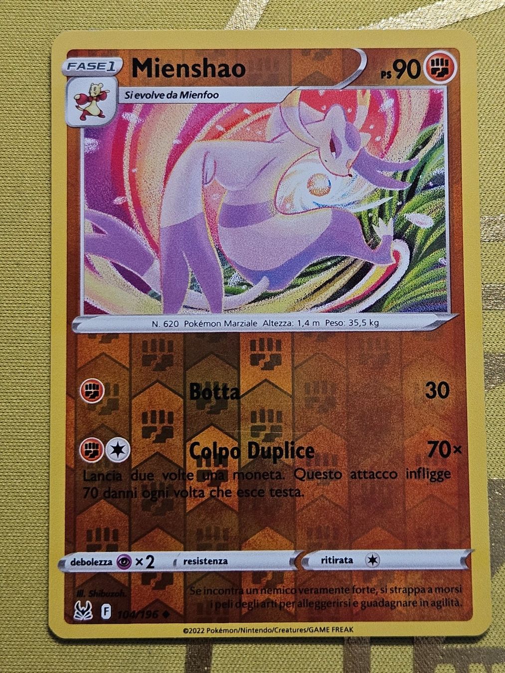 Pokémon Carte collezionabili: Lost Origin - Mienshao 104/196 IT – Usato da Bellinzona venduto da Pokemarco