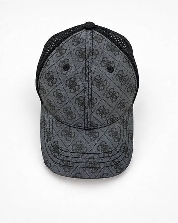 Guess Monogram Trucker Cap Schwarz/Grau