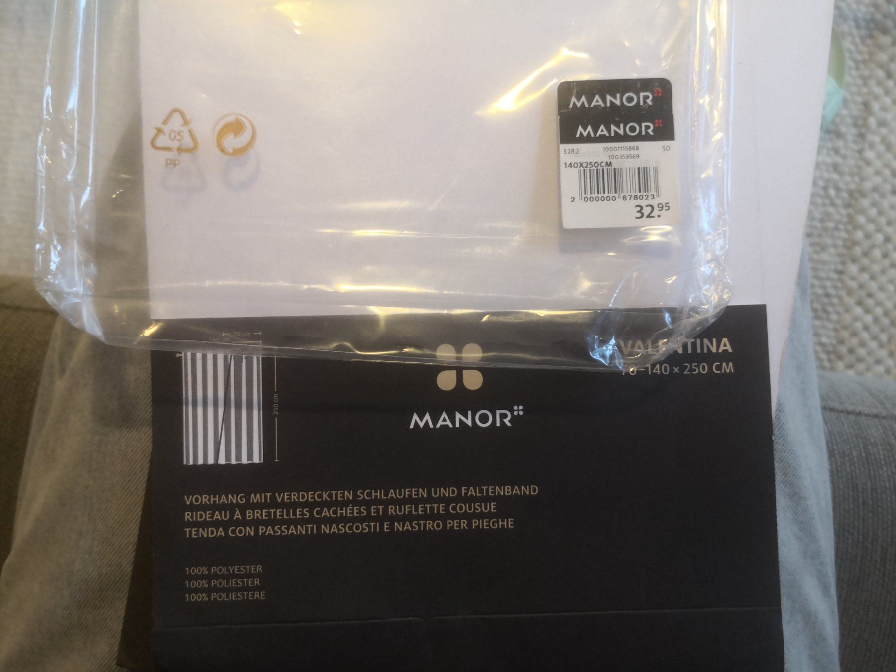 Manor Tende: 2 x Vorhang gelb/beige – Usato da Basel venduto da zimtstern16 3