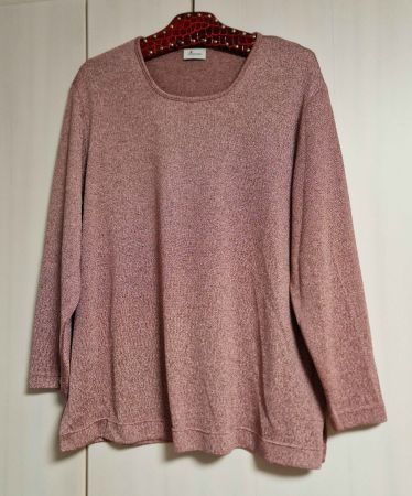 Vintage VERPASS Pulli Gr.48 altrose glänzend A-Linie geschn.