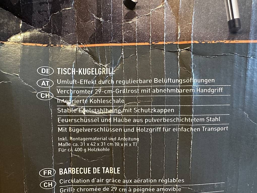 Griglie: Tisch Kugelgrill – Nuovo e nell'imballaggio originale da Rebstein venduto da Svnb03 2