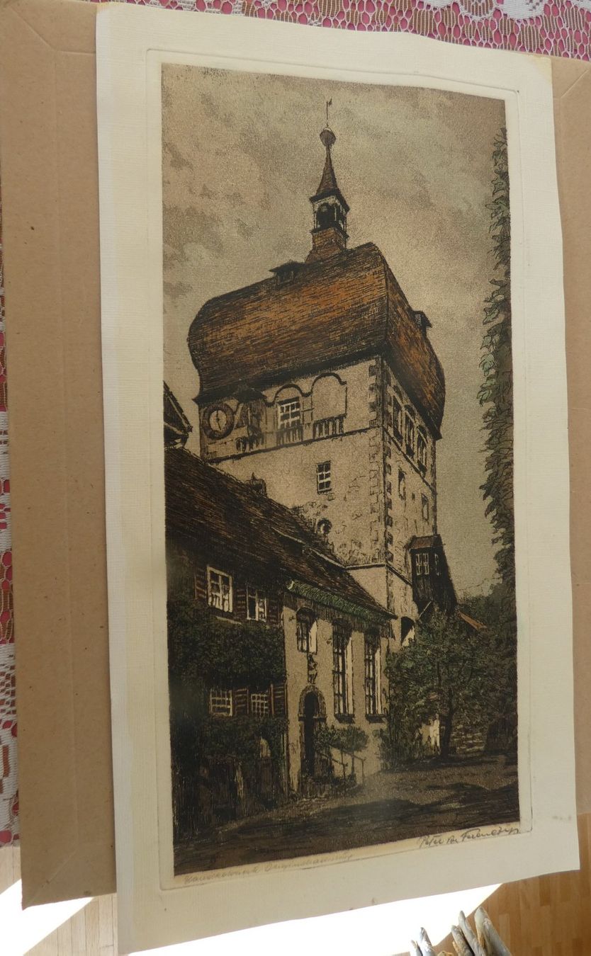 Foto & Immagini: Handsignierte Original-Radierung P.v.Felder – Usato da Dietlikon venduto da kes_j6d7