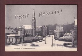 ST. GALLEN  - St. Leonhardskirche Neujahr 1906 // Falte //