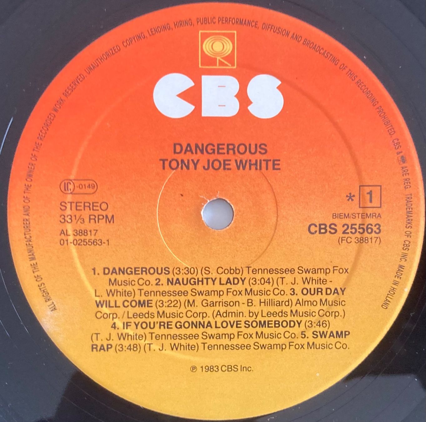 Dischi in vinile: TONY JOE WHITE - DANGEROUS – Usato da Poliez-Pittet venduto da Newtown-Records 3