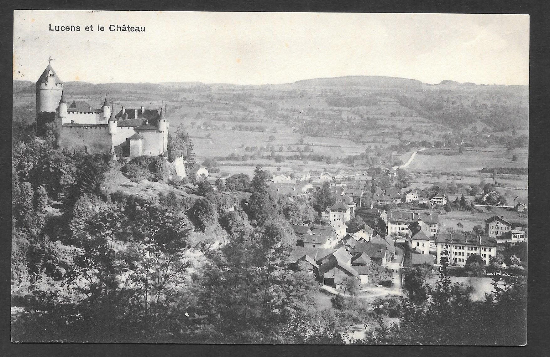 Ansichtskarten: Lucens Teilansicht mit Schloss – Gebraucht aus Olten von clotaldi
