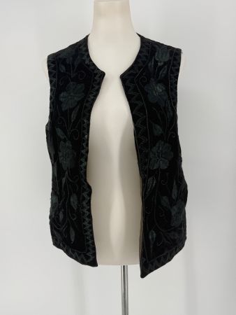 Samt Weste/ Gilet mit Blumenmuster Gr. M
