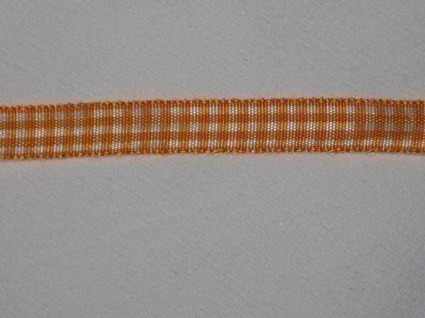 Nastri decorativi: Karoband orange/weiss 1cm breit – Nuovo e nell'imballaggio originale da Füllinsdorf venduto da Schlupp 1