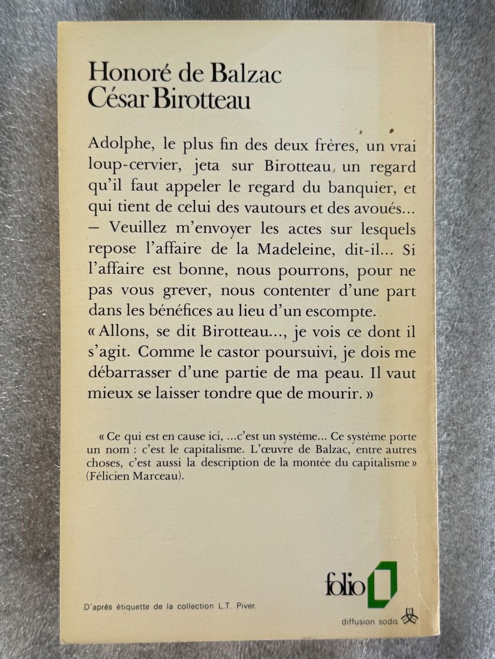 Libri: Balzac César Birotteau Folio Gallimard 1975 – Usato da Itingen venduto da uhu777 2