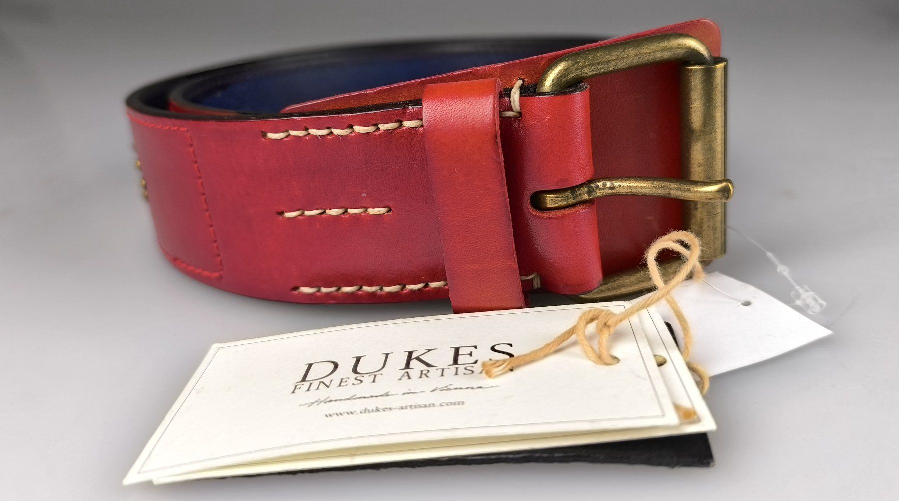 Cinture: Roter Ledergürtel  "Handmade in Vienna" – Usato da Rüti ZH venduto da Restwert_Rueti_ZH