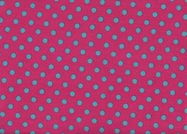 Baumwollstoff 50 x 140 cm  blaue Tupfen auf pink