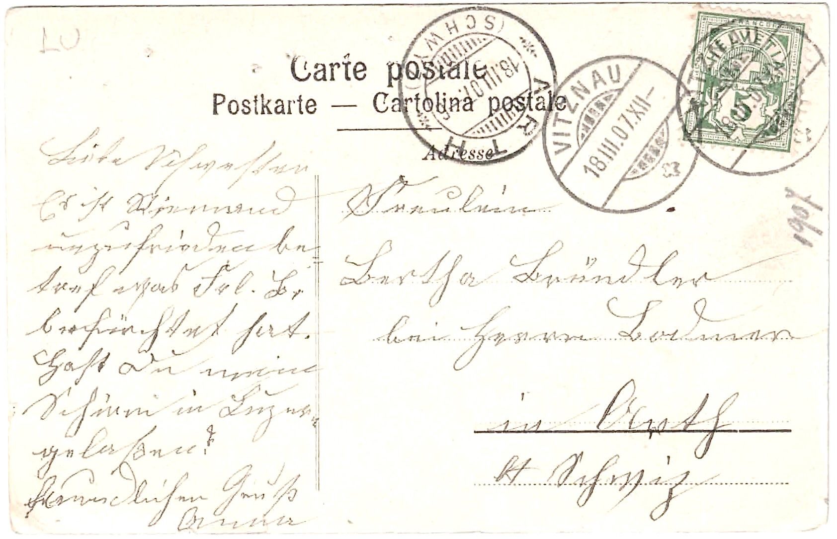 Cartoline postali: VITZNAU Fischerei ca. 1910 (LU) – Usato da Oberdorf BL venduto da Hopfehuepfer 3