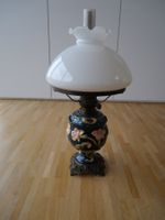 Jugendstil Petroleumlampe mit Blumendekor